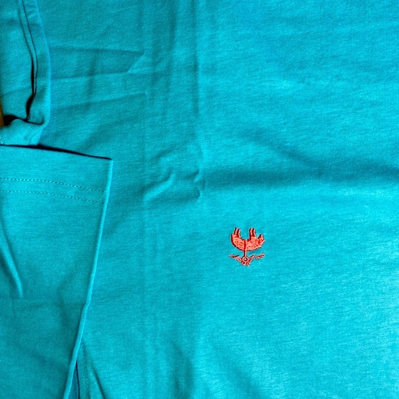 Man’s classic fits all cotton solid T-Shirt color muted teal /Coror - Picture 8 of 8